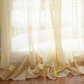 Off-White & Yellow Stripe Chanderi Curtain 9 ft - Eyaas